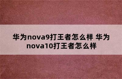 华为nova9打王者怎么样 华为nova10打王者怎么样